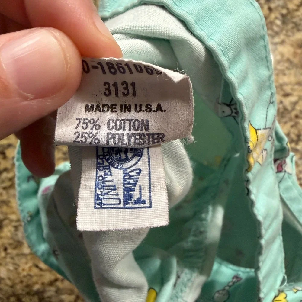 Vintage OshKosh Bgosh Baby Girl Bubble Overalls 12M Aqua Blue Novelty USA v